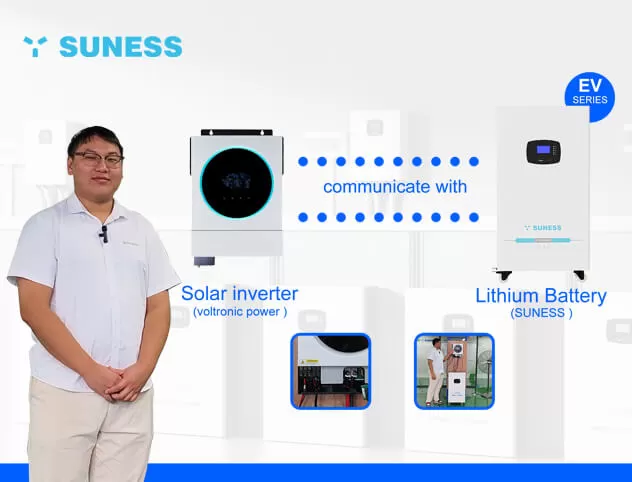 Batería de litio serie EV comunicada con inversor solar Voltronic power