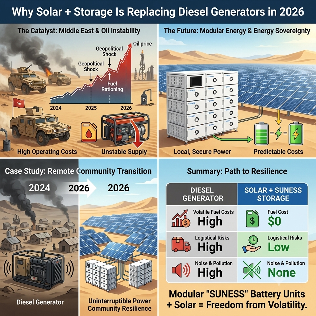 Por qué Solar + Storage reemplazará a los generadores diésel en 2026