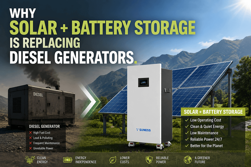 Por qu&eacute; la energ&iacute;a solar + almacenamiento de bater&iacute;as est&aacute; reemplazando a los generadores di&eacute;sel