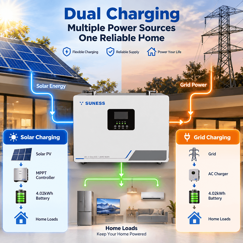 SUN1.8U-4-US 1.8kW 4.02kWh All-in-One ESS | SUNESS